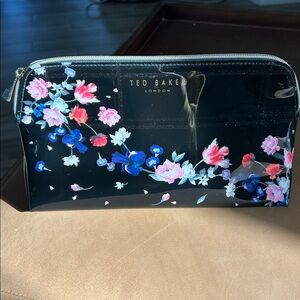Ted Baker Black Floral Cosmetic Pouch